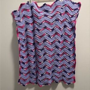 Girly Girl Chevron Hand Crochet Baby Blanket